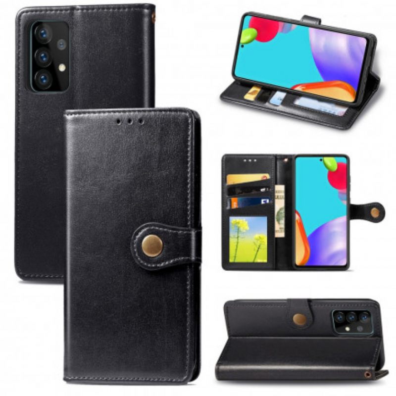 Kotelot Samsung Galaxy A52 4G / A52 5G / A52s 5G Keinonahka Ja Vintage-lukko