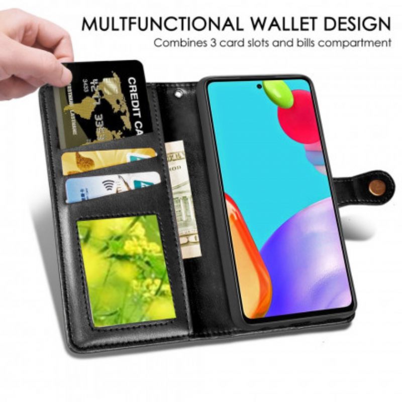 Kotelot Samsung Galaxy A52 4G / A52 5G / A52s 5G Keinonahka Ja Vintage-lukko