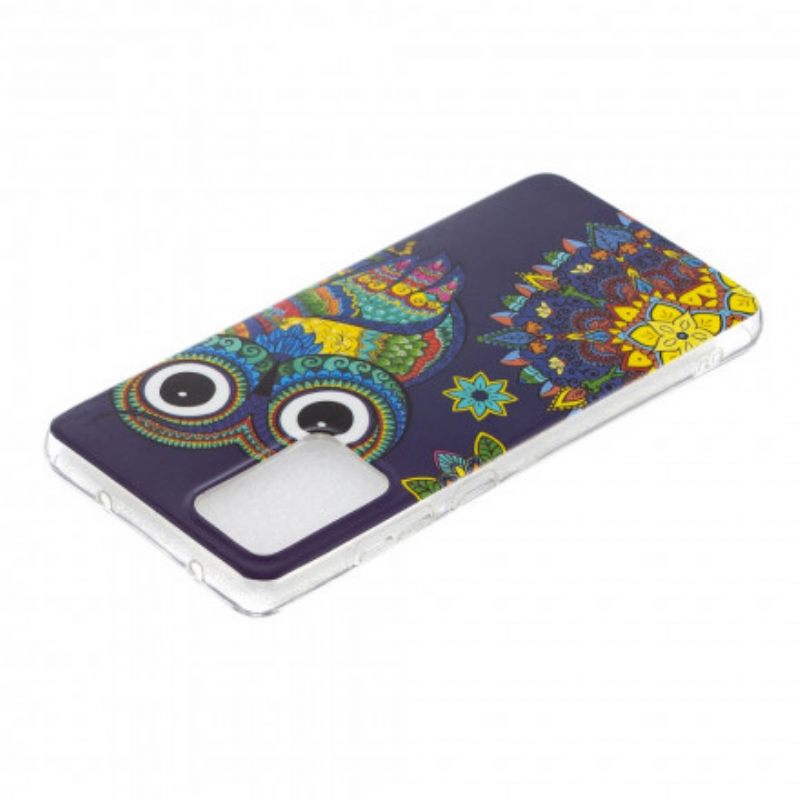 Kuori Samsung Galaxy A52 4G / A52 5G / A52s 5G Owl Fluoresoiva Mandala