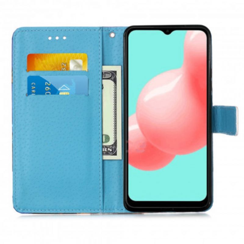 Nahkakotelo Samsung Galaxy A52 4G / A52 5G / A52s 5G Eiffel-tornin Perhoset