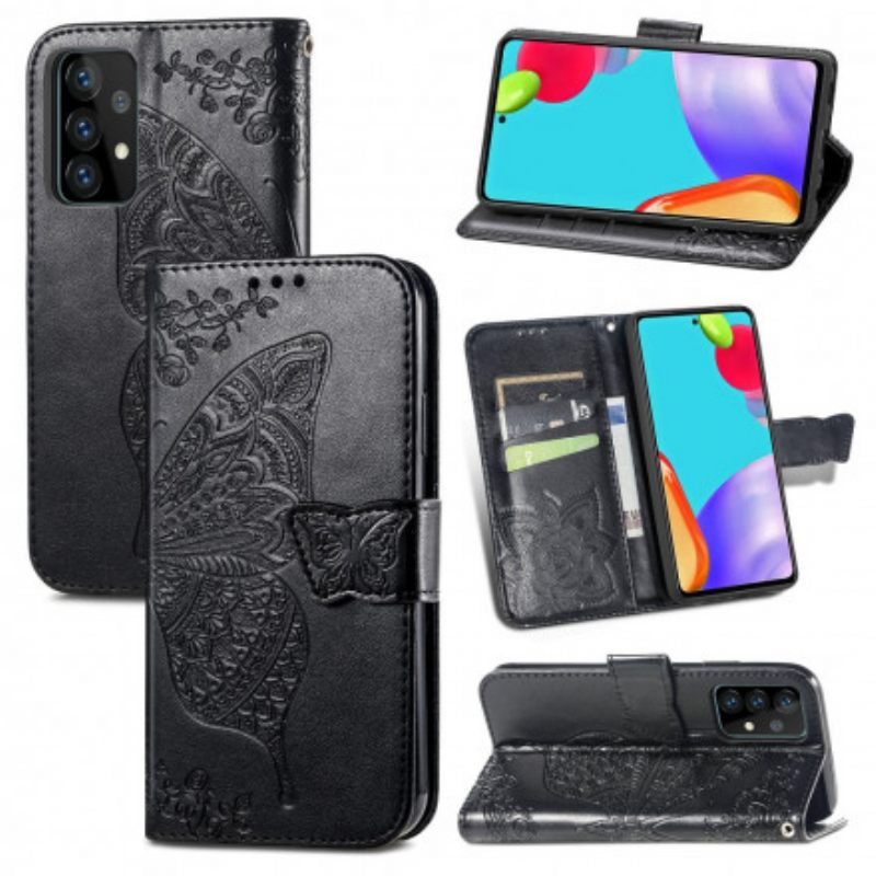 Nahkakotelo Samsung Galaxy A52 4G / A52 5G / A52s 5G Half Butterflies