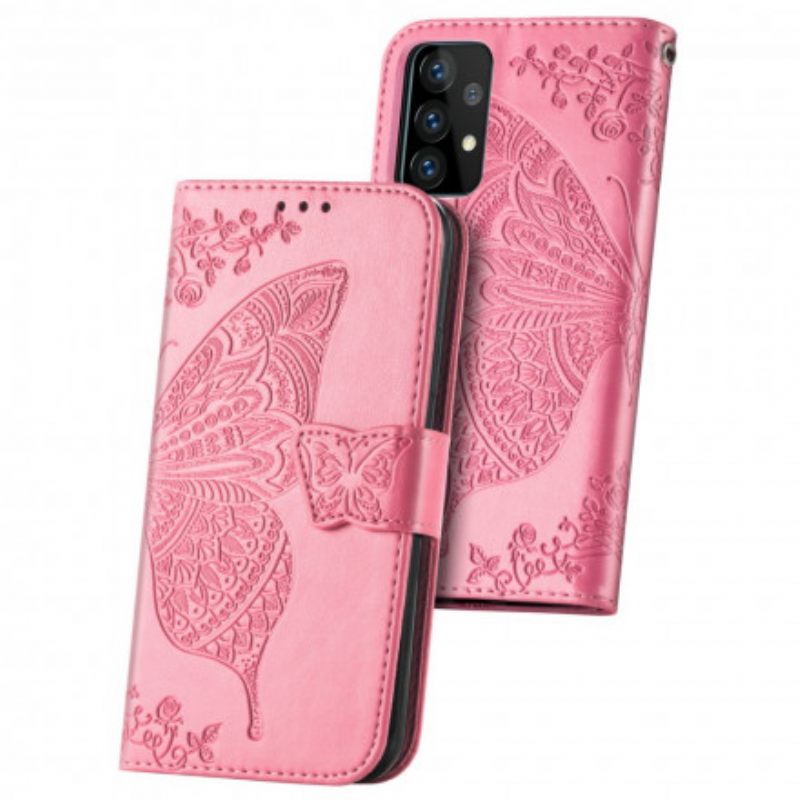 Nahkakotelo Samsung Galaxy A52 4G / A52 5G / A52s 5G Half Butterflies