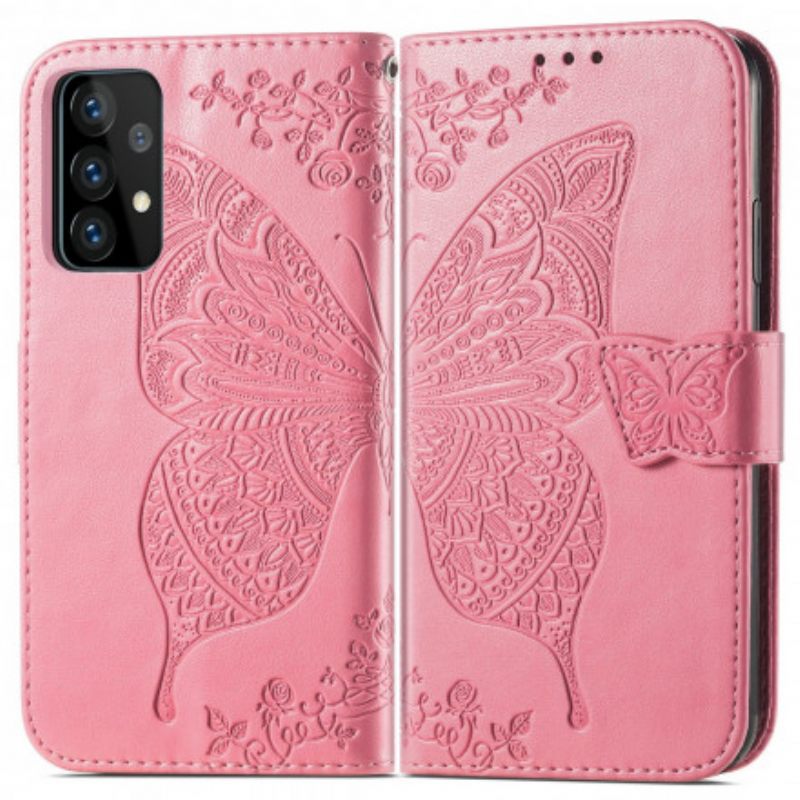 Nahkakotelo Samsung Galaxy A52 4G / A52 5G / A52s 5G Half Butterflies