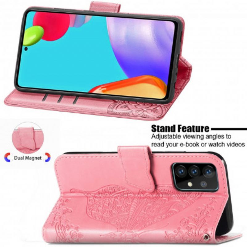 Nahkakotelo Samsung Galaxy A52 4G / A52 5G / A52s 5G Half Butterflies