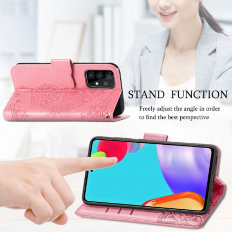Nahkakotelo Samsung Galaxy A52 4G / A52 5G / A52s 5G Half Butterflies