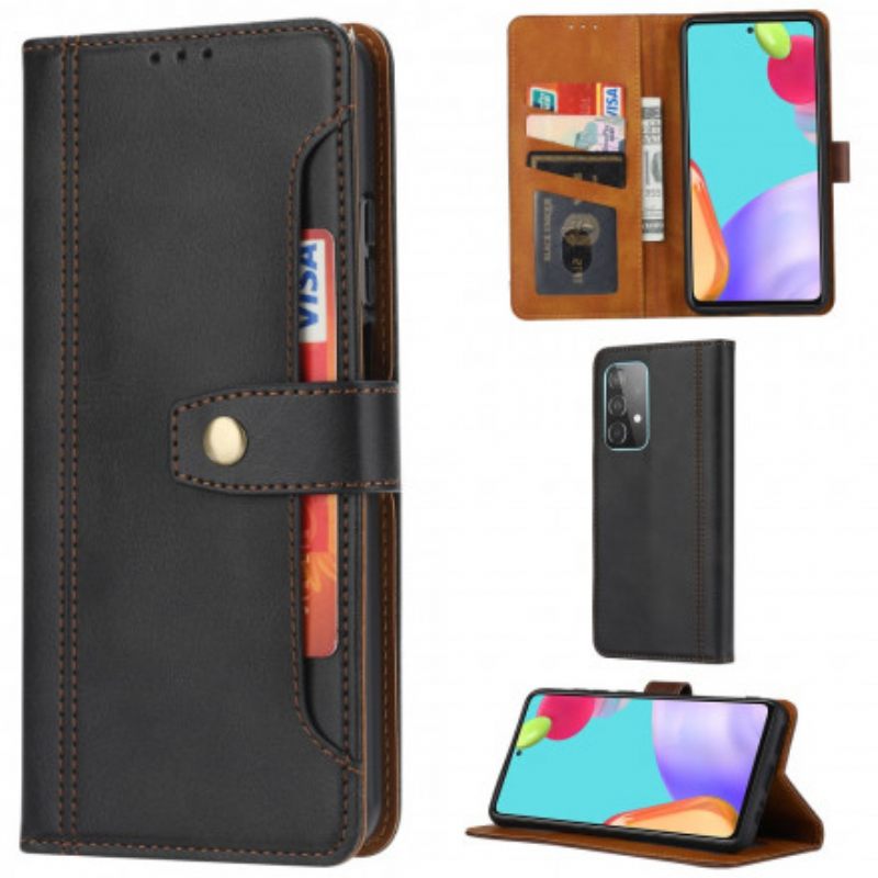Nahkakotelo Samsung Galaxy A52 4G / A52 5G / A52s 5G Leather Effect Etukorttikotelo