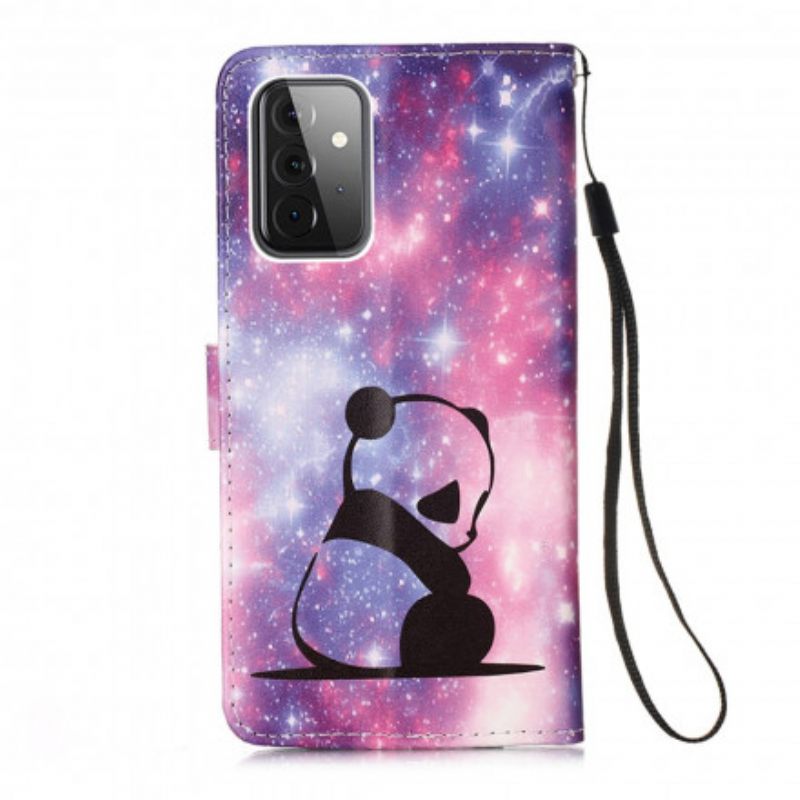 Nahkakotelo Samsung Galaxy A52 4G / A52 5G / A52s 5G Panda Galaxy