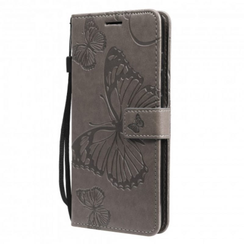 Nahkakotelo Samsung Galaxy A52 4G / A52 5G / A52s 5G Suojaketju Kuori Giant Thong Butterflies