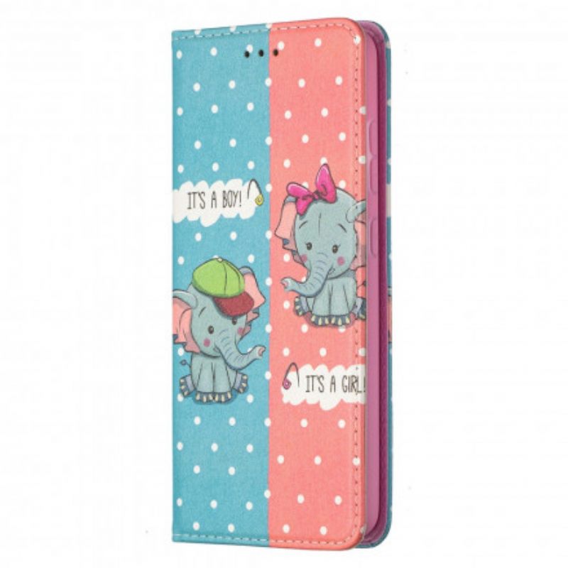 Puhelinkuoret Samsung Galaxy A52 4G / A52 5G / A52s 5G Kotelot Flip Baby Elephants