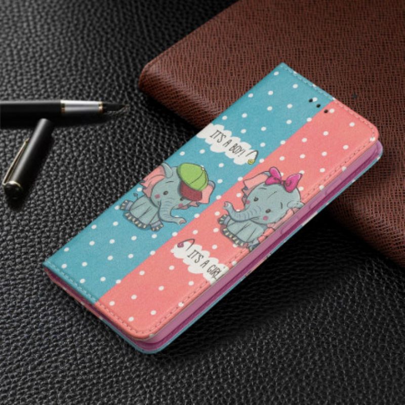 Puhelinkuoret Samsung Galaxy A52 4G / A52 5G / A52s 5G Kotelot Flip Baby Elephants