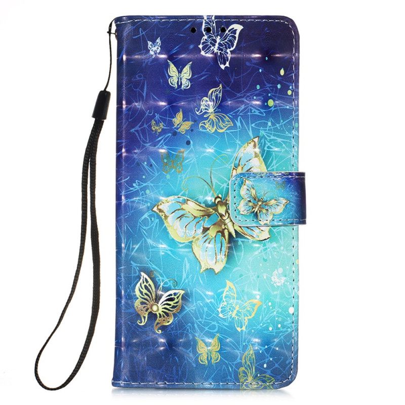 Flip Case Xiaomi Redmi 10 Golden Butterflies