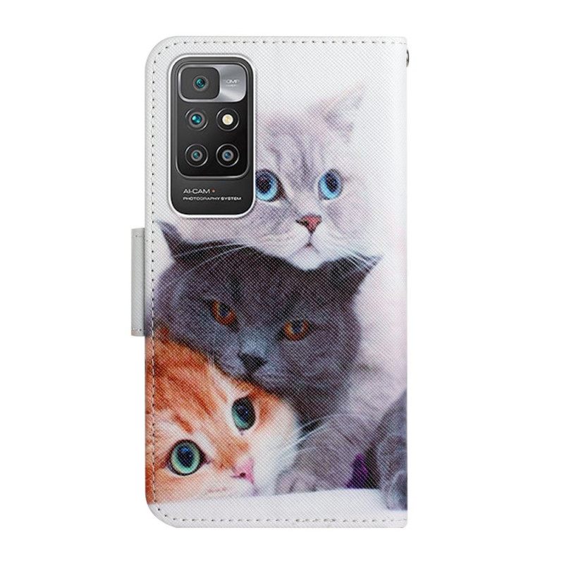 Flip Case Xiaomi Redmi 10 Kasa Kaulanauhakissoja
