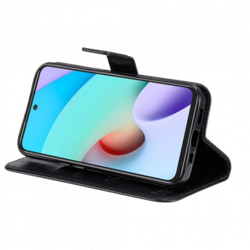 Flip Case Xiaomi Redmi 10 Suojaketju Kuori Tree And Strappy Cat