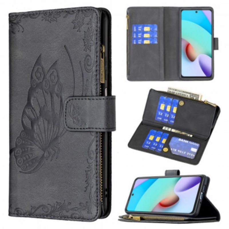 Kotelot Xiaomi Redmi 10 Butterfly Baroque Vetoketjullinen Tasku