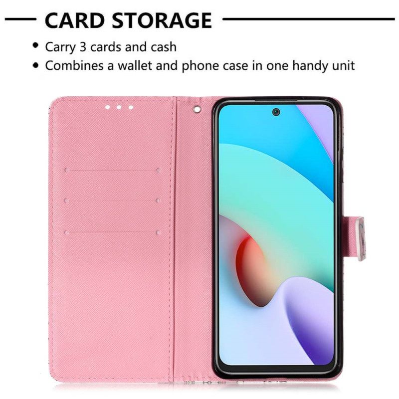 Kotelot Xiaomi Redmi 10 Red Butterflies