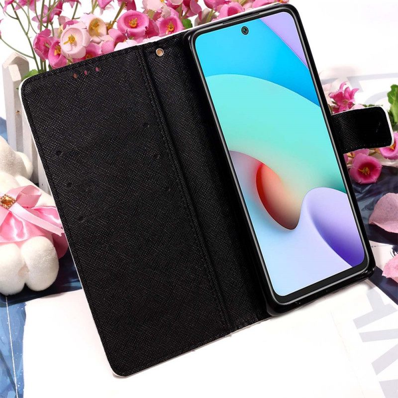 Kotelot Xiaomi Redmi 10 Red Butterflies