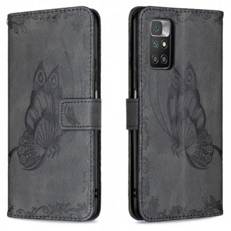 Kotelot Xiaomi Redmi 10 Suojaketju Kuori Baroque Strappy Butterfly