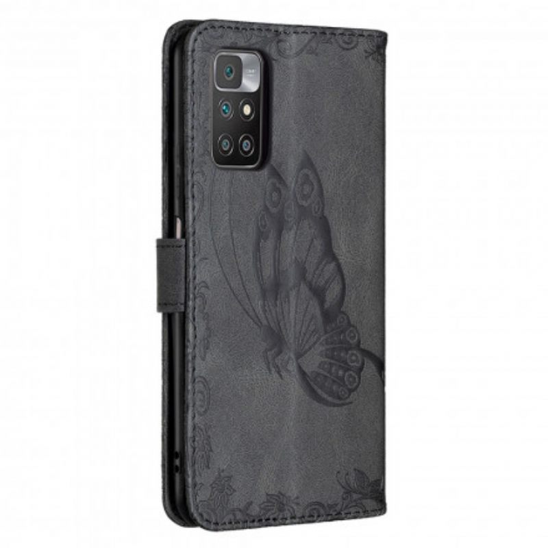 Kotelot Xiaomi Redmi 10 Suojaketju Kuori Baroque Strappy Butterfly