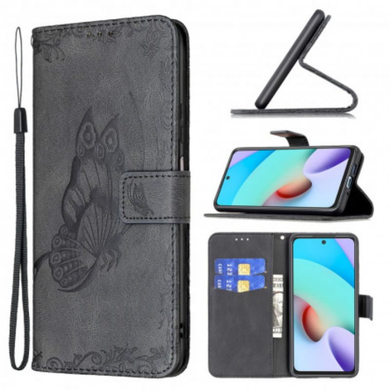 Kotelot Xiaomi Redmi 10 Suojaketju Kuori Baroque Strappy Butterfly
