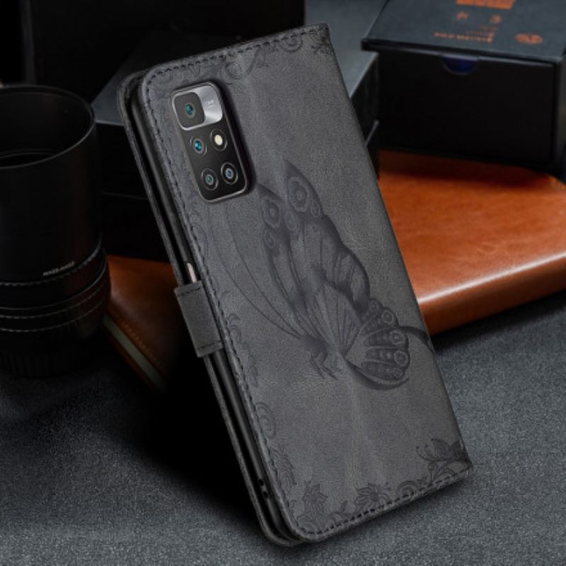 Kotelot Xiaomi Redmi 10 Suojaketju Kuori Baroque Strappy Butterfly