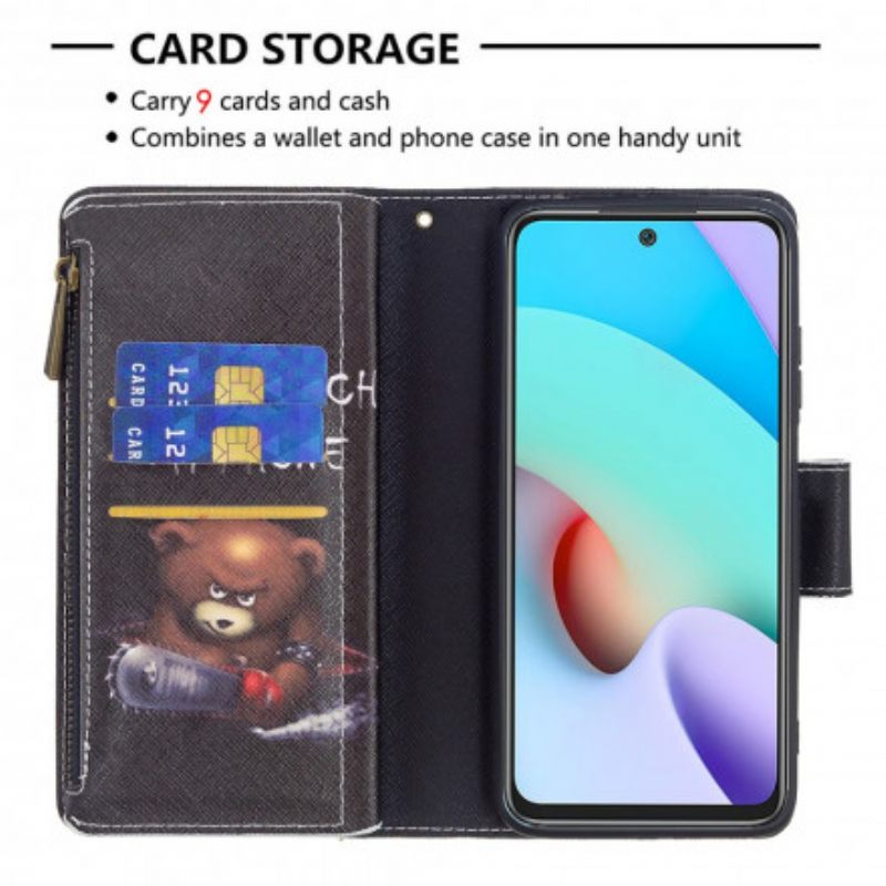 Kotelot Xiaomi Redmi 10 Vetoketjullinen Pussikarhu