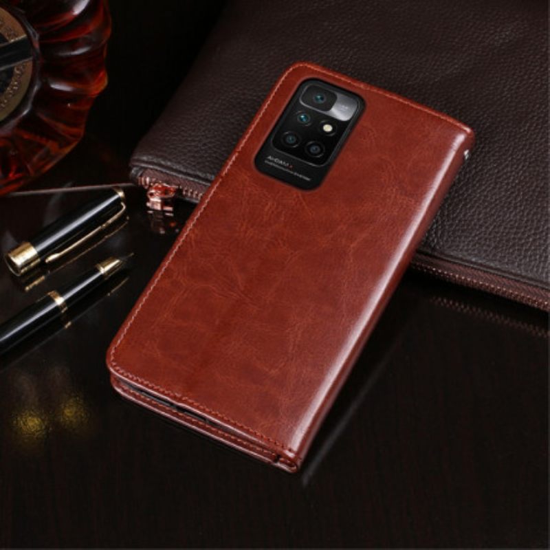 Nahkakotelo Xiaomi Redmi 10 Faux Leather Idewei