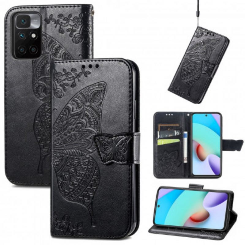 Nahkakotelo Xiaomi Redmi 10 Half Butterflies