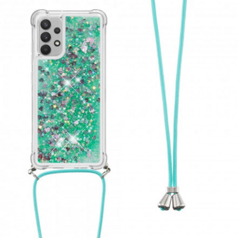 Case Samsung Galaxy A32 4G Paljetteja Kiristysnyörillä