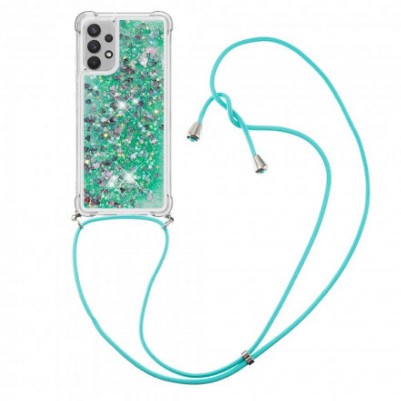 Case Samsung Galaxy A32 4G Paljetteja Kiristysnyörillä