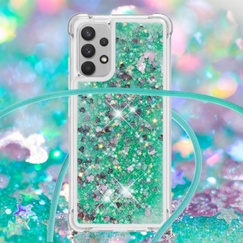 Case Samsung Galaxy A32 4G Paljetteja Kiristysnyörillä