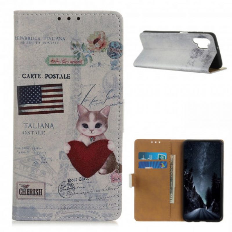 Flip Case Samsung Galaxy A32 4G Matkustava Kissa