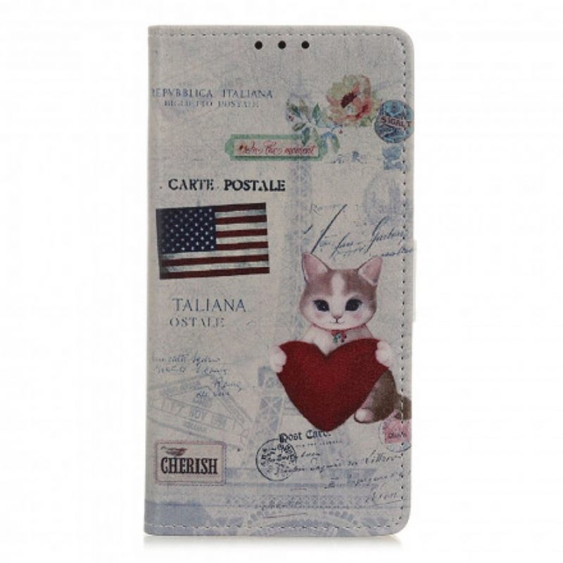 Flip Case Samsung Galaxy A32 4G Matkustava Kissa