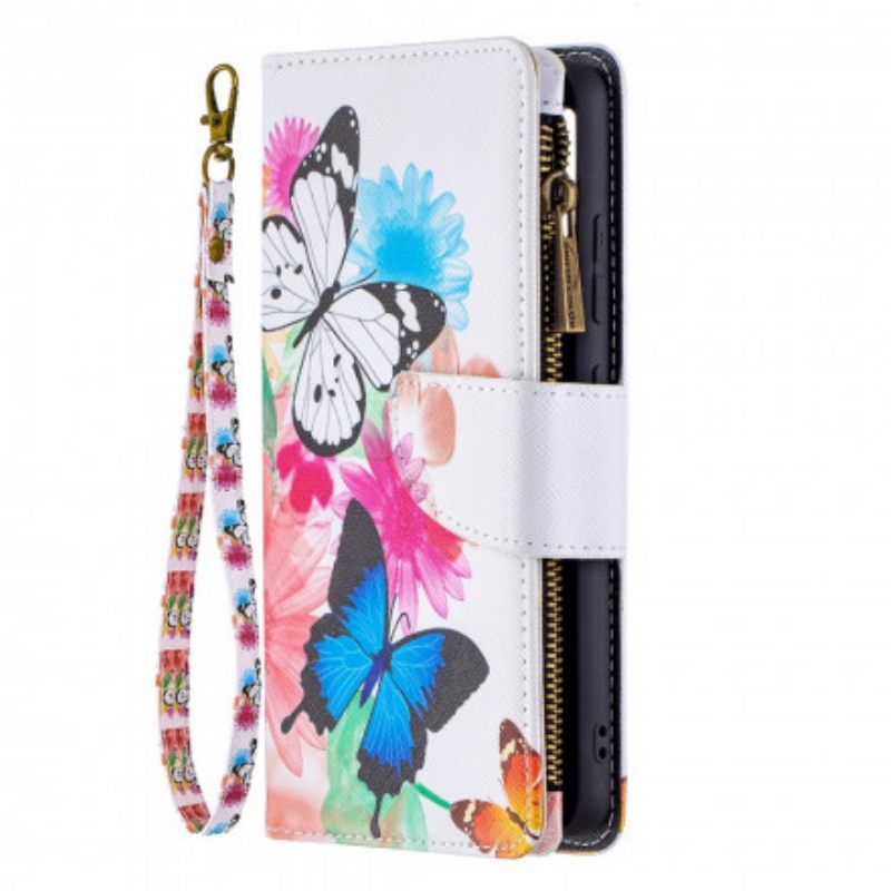 Kotelot Samsung Galaxy A32 4G Butterflies Vetoketjullinen Tasku