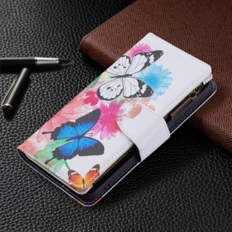 Kotelot Samsung Galaxy A32 4G Butterflies Vetoketjullinen Tasku