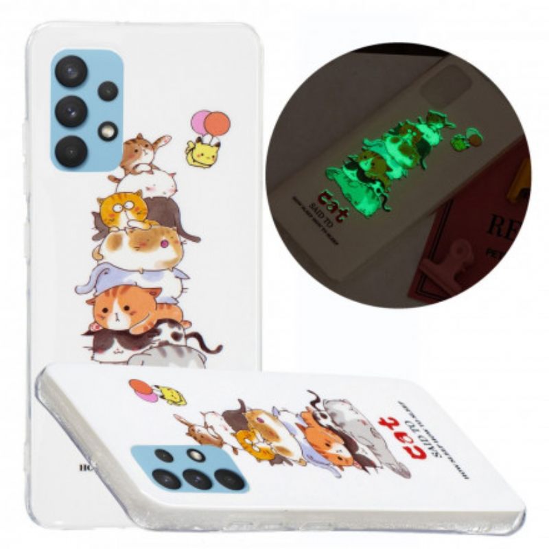 Kuori Samsung Galaxy A32 4G Cats Fluorescent