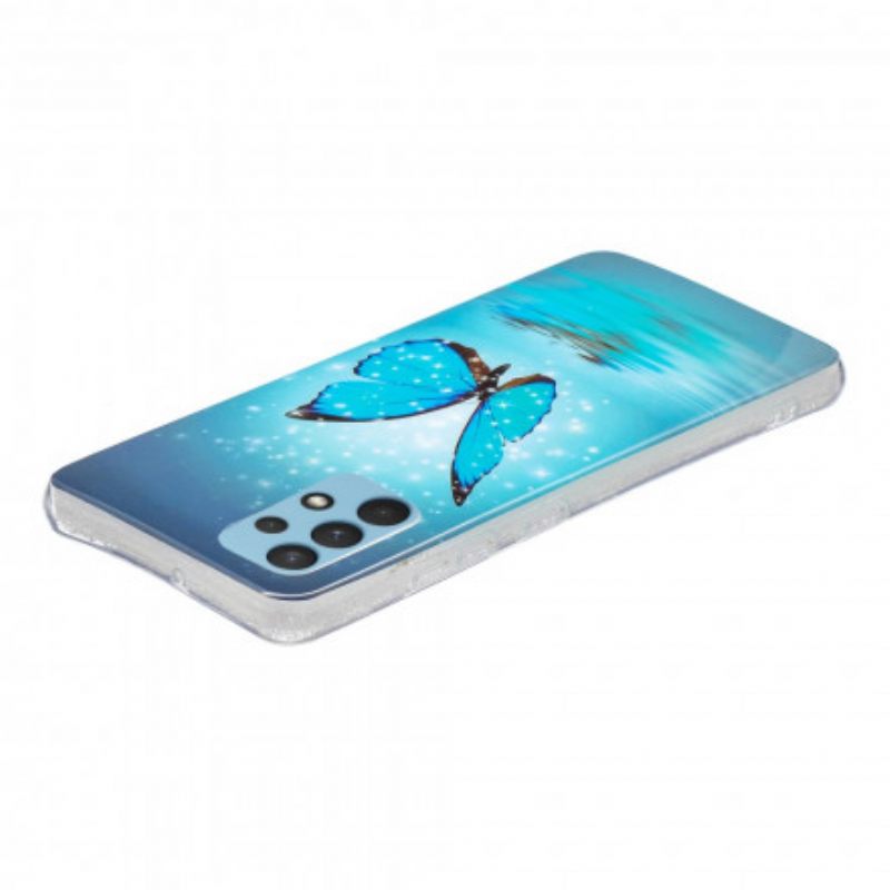 Kuori Samsung Galaxy A32 4G Fluoresoiva Sininen Perhonen