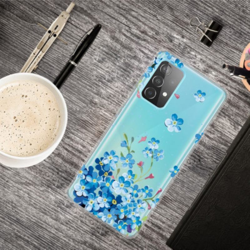 Kuori Samsung Galaxy A32 4G Siniset Kukat
