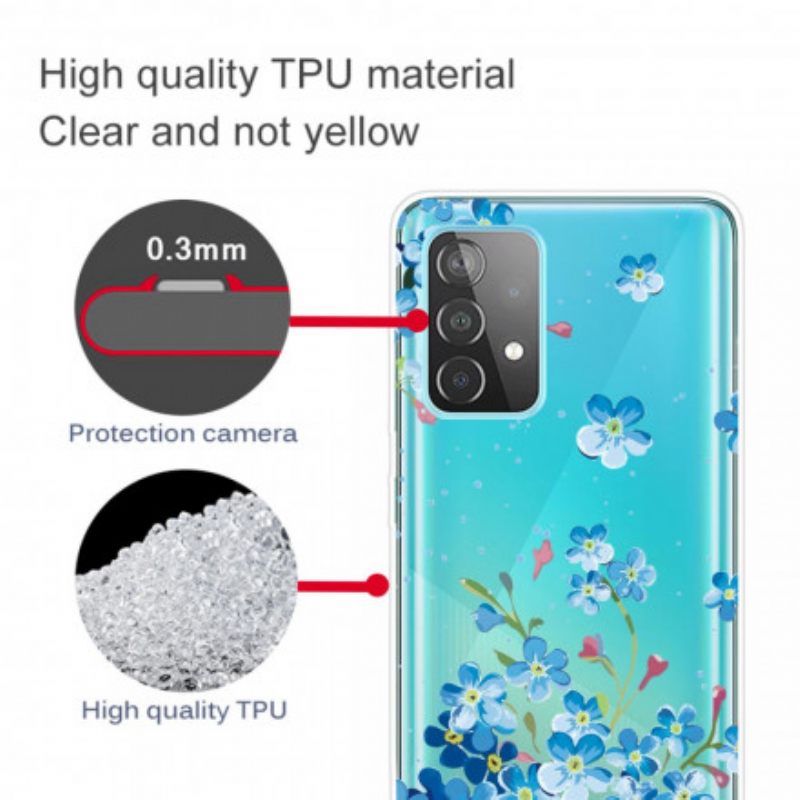 Kuori Samsung Galaxy A32 4G Siniset Kukat