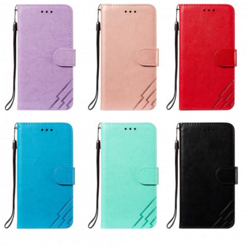 Nahkakotelo Samsung Galaxy A32 4G Nahkatehoste Lightning Bolts Design