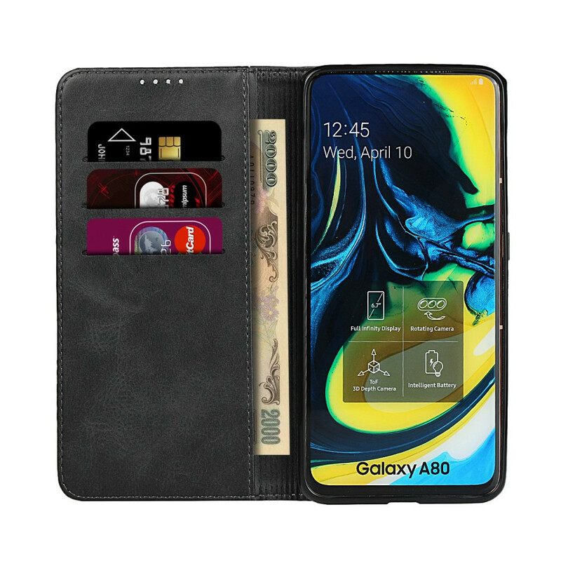 Puhelinkuoret Samsung Galaxy A90 / A80 Kotelot Flip Keinonahkaompeleet