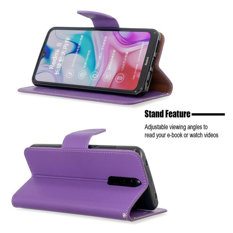 Kotelot Xiaomi Redmi 8 Suojaketju Kuori Värikäs Litchi Leather Effect Strappy