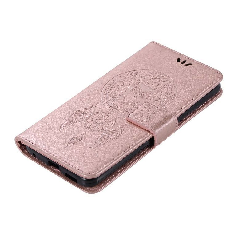 Nahkakotelo Xiaomi Redmi 8 Nahkaefekti Dreamcatcher Pöllö