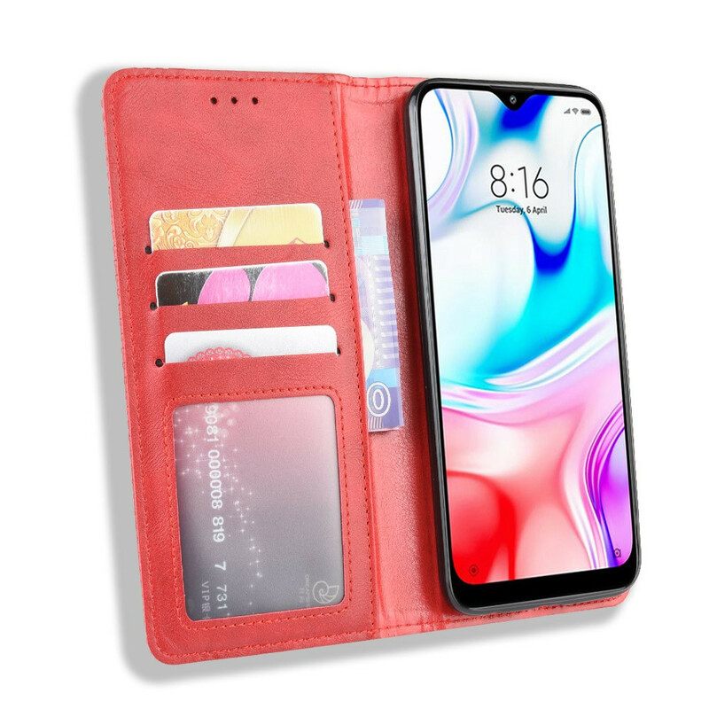 Puhelinkuoret Xiaomi Redmi 8 Kotelot Flip Tyylitelty Vintage-nahkaefekti