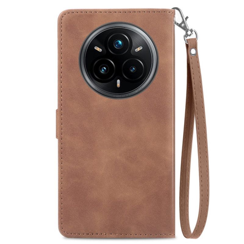 Kotelot Realme 14 Pro 5g Mokkanahkainen Pitsiefekti Pussukka Ja Hihna Suojakuori