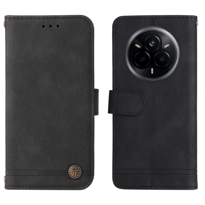 Kotelot Realme 14 Pro 5g Niitillä Koristeltu Mokkanahkaefekti Suojakuori