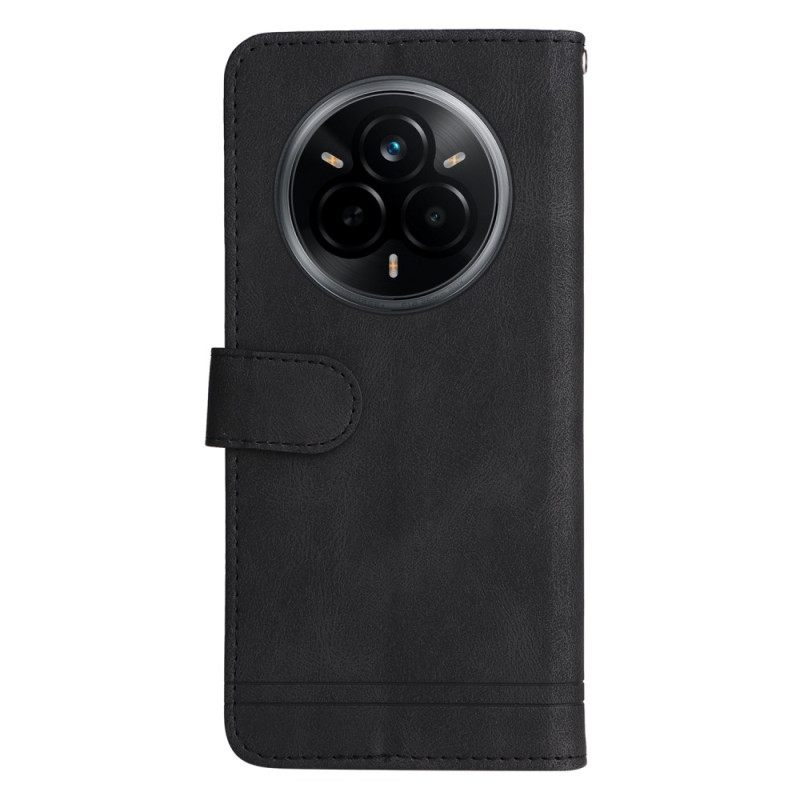 Kotelot Realme 14 Pro 5g Niitillä Koristeltu Mokkanahkaefekti Suojakuori