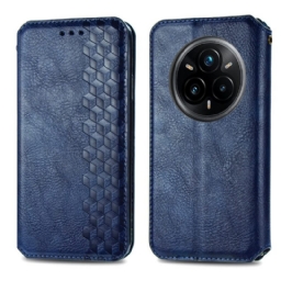 Nahkakotelo Realme 14 Pro 5g Mokkanahkaefekti Timanttireunus