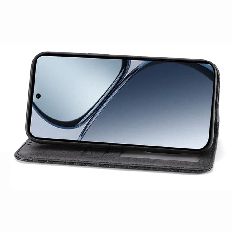 Nahkakotelo Realme 14 Pro 5g Teksturoitu Muotoilu Hummerilukon Hihnalla