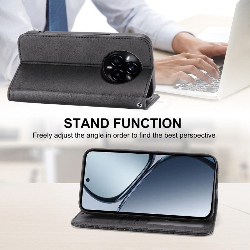 Nahkakotelo Realme 14 Pro 5g Teksturoitu Muotoilu Hummerilukon Hihnalla