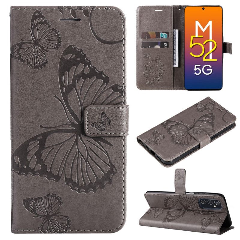 Kotelot Samsung Galaxy M52 5G Butterfly Leather